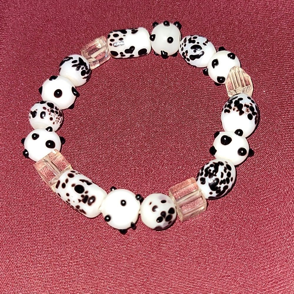 Handmade Porcelain Texturized Beaded 😍 bracelet 